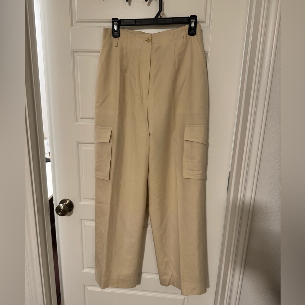 Ralph Lauren Tan Wide Leg Cargo Pants